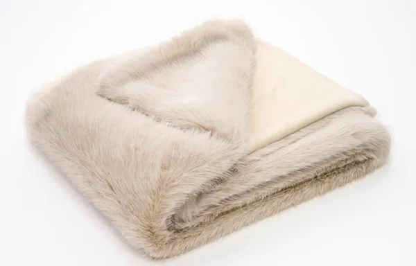 Beige Faux Fur Blanket