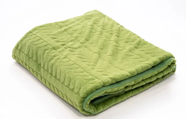 Green wheat flannel blanket