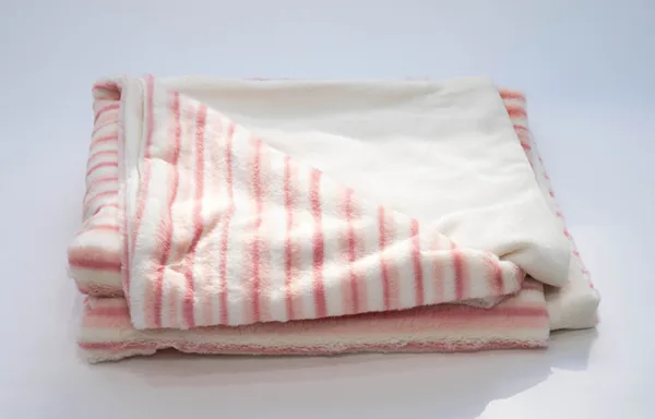 Pink Striped Faux Fur Blanket