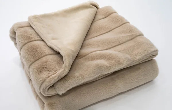 Camel Large Striped Solid Blanket