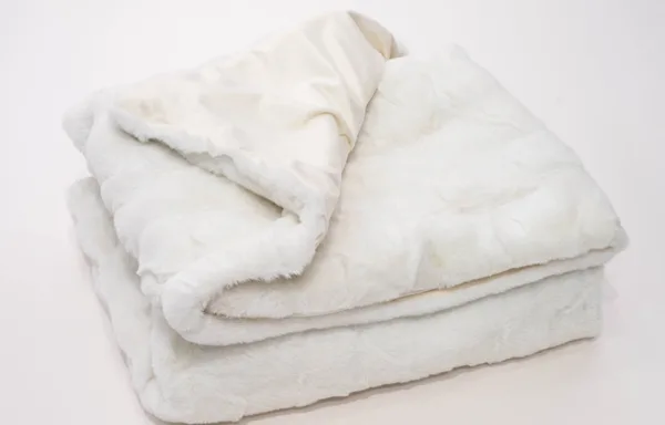 White Embossed Rabbit Flannel Blanket