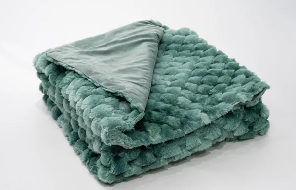 Green beetle fleece blanket