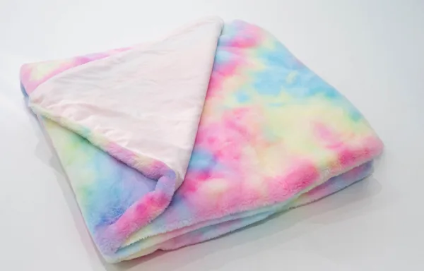 Tie-dyed flannel blanket