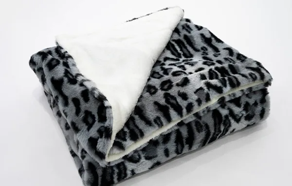 Black leopard print blanket