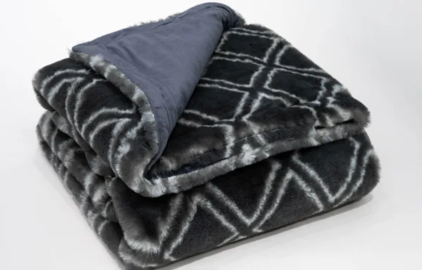 Gray Square Rabbit Blanket