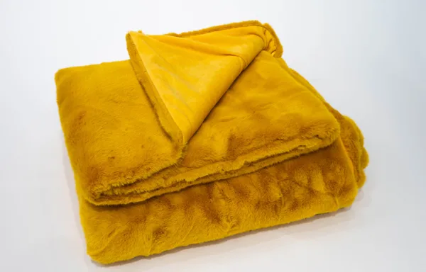 Golden faux fur blanket