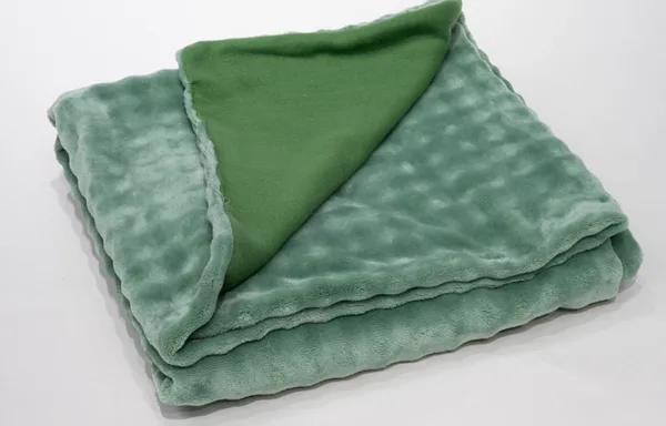 Green rabbit fur blanket